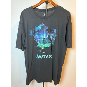 Avatar The Way of Water Movie Graphic T-Shirt Mens 2XL Black Neon Pandora Print
